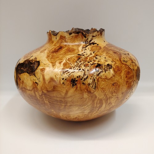 JW-201 Aspen Burl Hollowed Vessel 8x10 $550 at Hunter Wolff Gallery